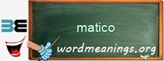WordMeaning blackboard for matico
